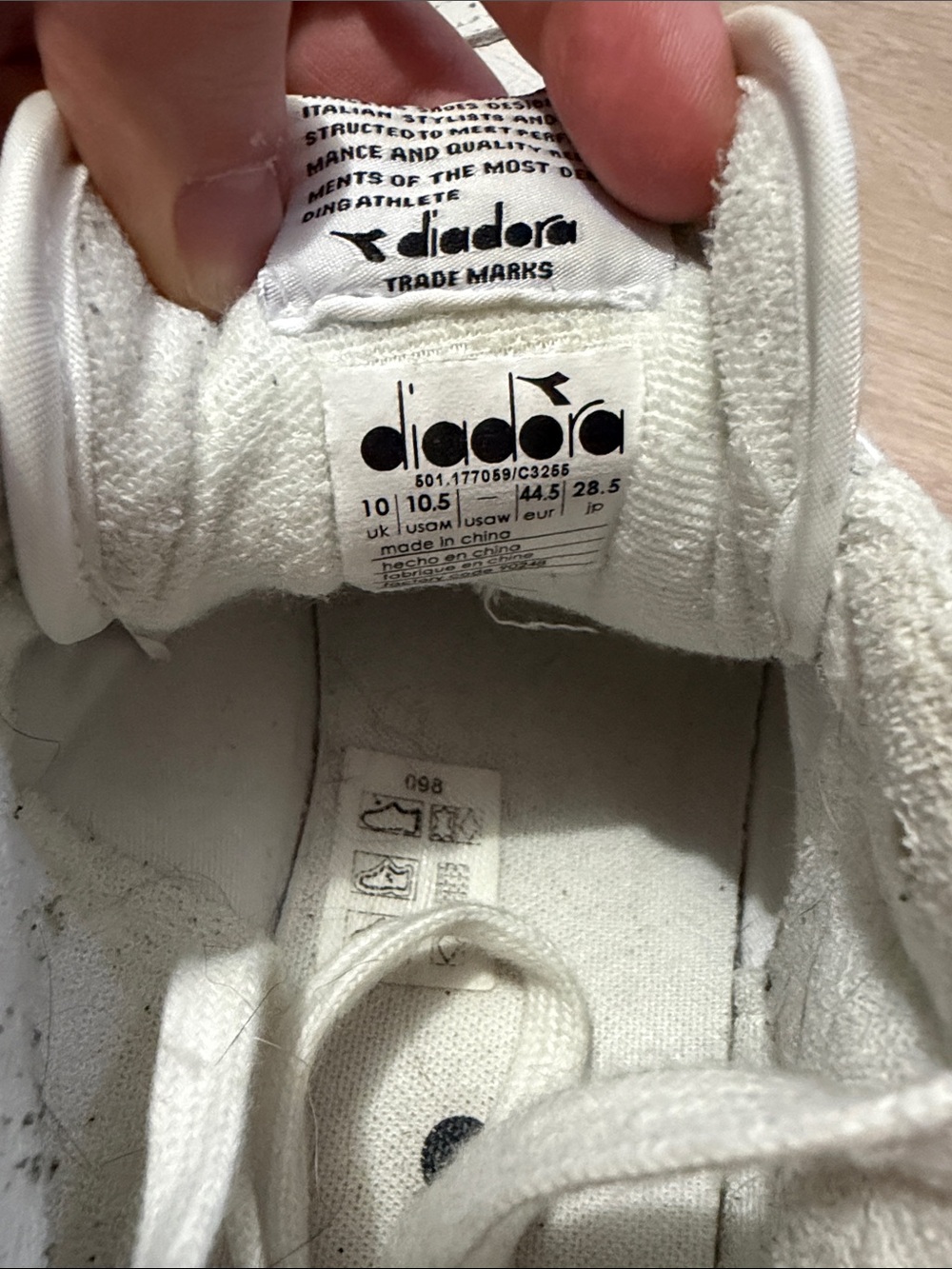 Diadora White Low-Top Canvas Sneakers